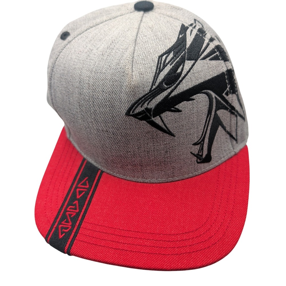 Jinx Cyberpunk 2077 Hat Adjustable Grey Red Wolf Snapback Acrylic Wool Gamer Cap